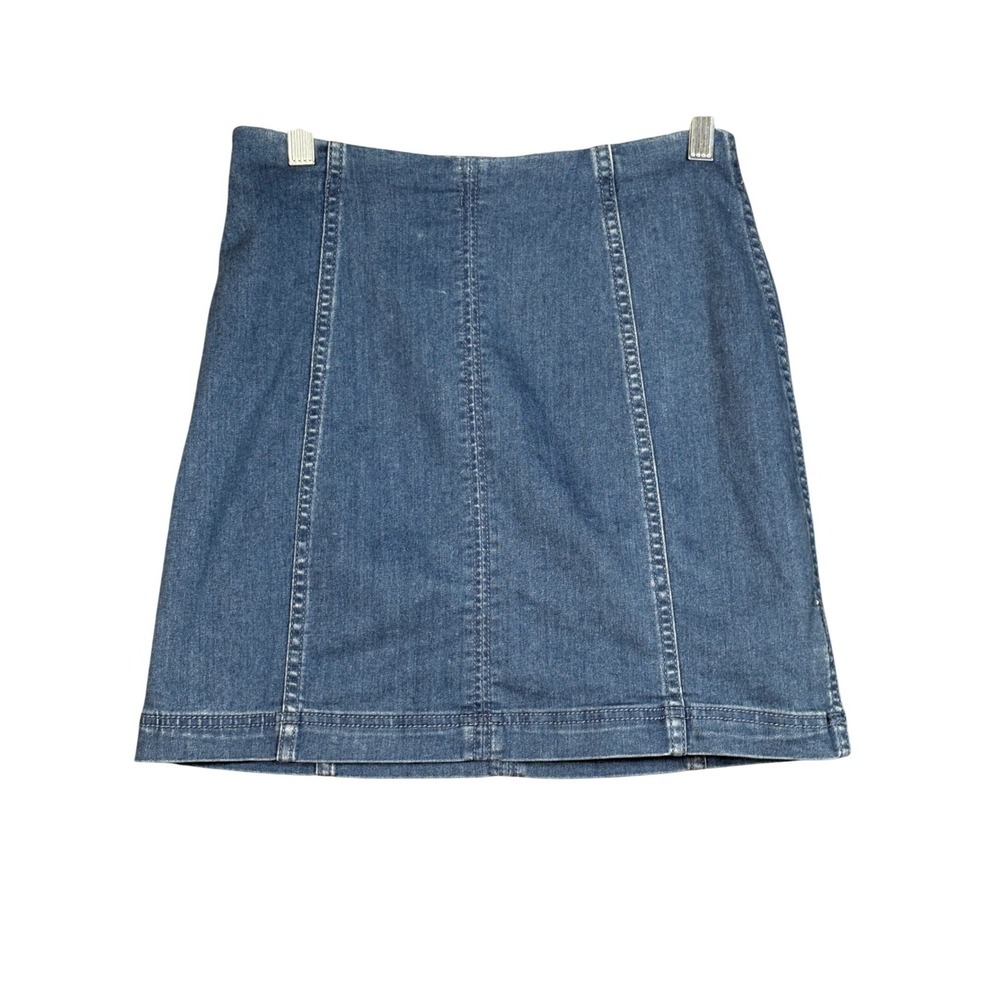 Free People Denim Mini Skirt Women's Size 6 Blue High Waist Back Zip